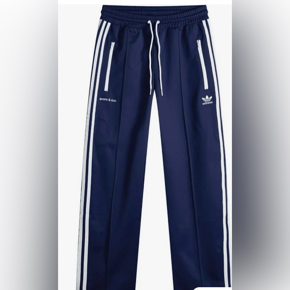 adidas Dark Blue Joggers with White Accents